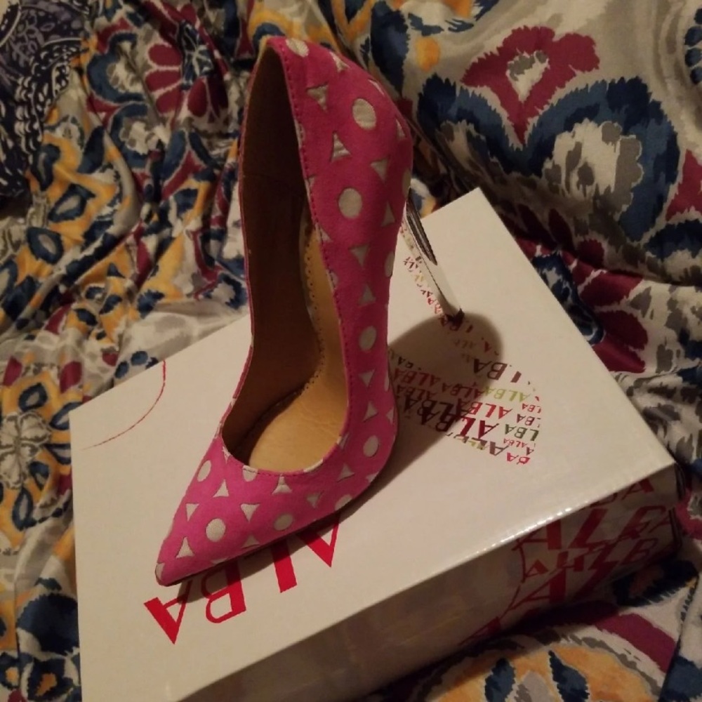Brand new pink and silver heels